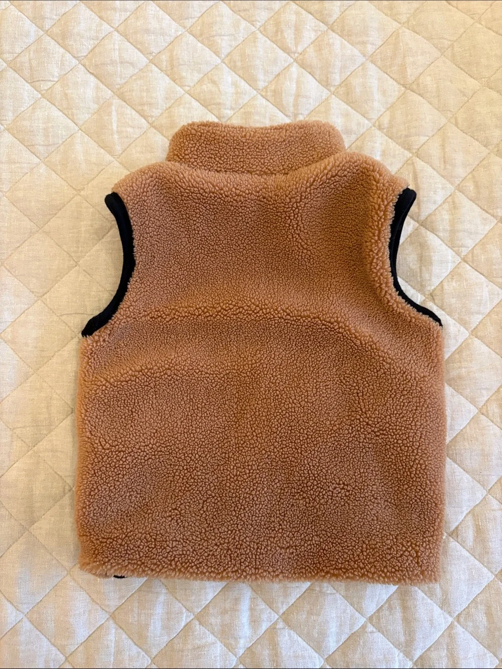 Little Bipsy Camel and Black Sherpa Lined Vest